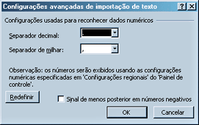 Excel - Configurações Avançadas de Importação